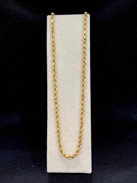 Jewelry - 14K Gold 22in 5mm 12g Diamond Cut Rope Necklace Women/Men